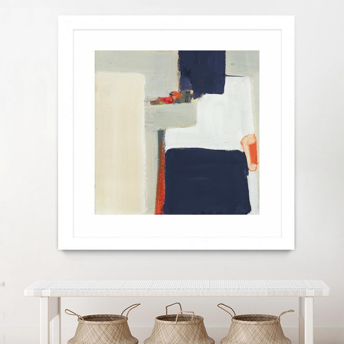 \"Bay Bridge V1\" Matted and Framed White 30x30 Wall Art