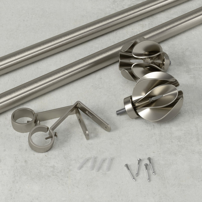 Umbra Blossom Nickel Expandable 1\" Curtain Rod - 42\"-120\" 