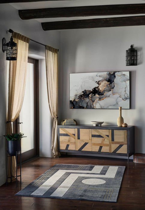 Erisa Contemporary 7'9\" x 9'10\" Area Rug in Grey Indoor Area Rug 