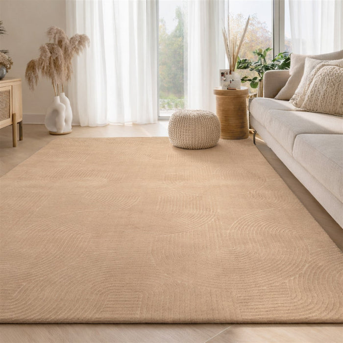 Elion Contemporary Beige Washable Rug 5'0\" x 7'6\" Indoor Area Rug 