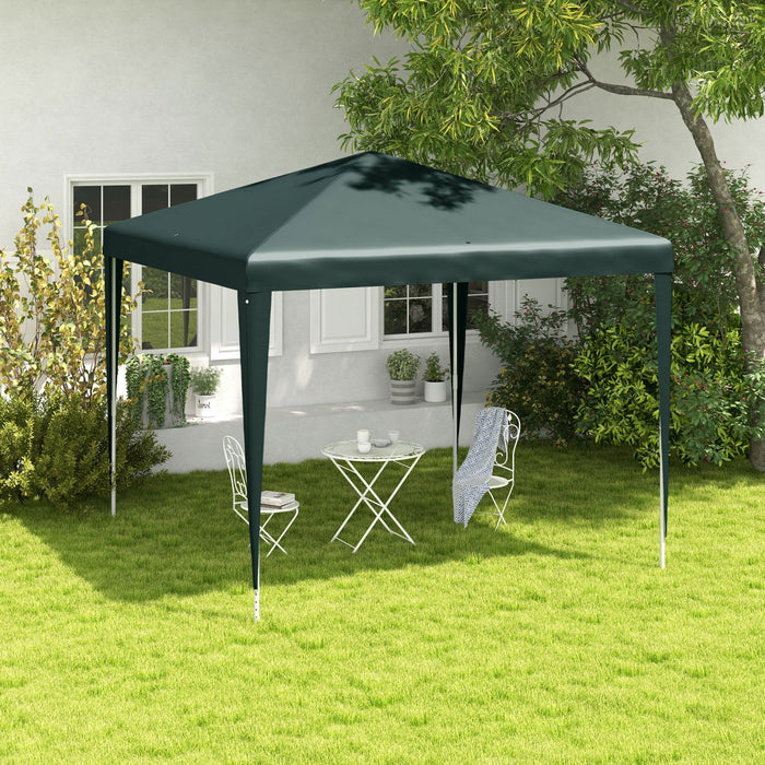Outsunny 9' X 9' Party Tent Portable Gazebo Canopy For Weddings Parties Outdoor Sunshade With Dresse