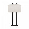 25\" Black Modern Table Lamp with Textured Shade 