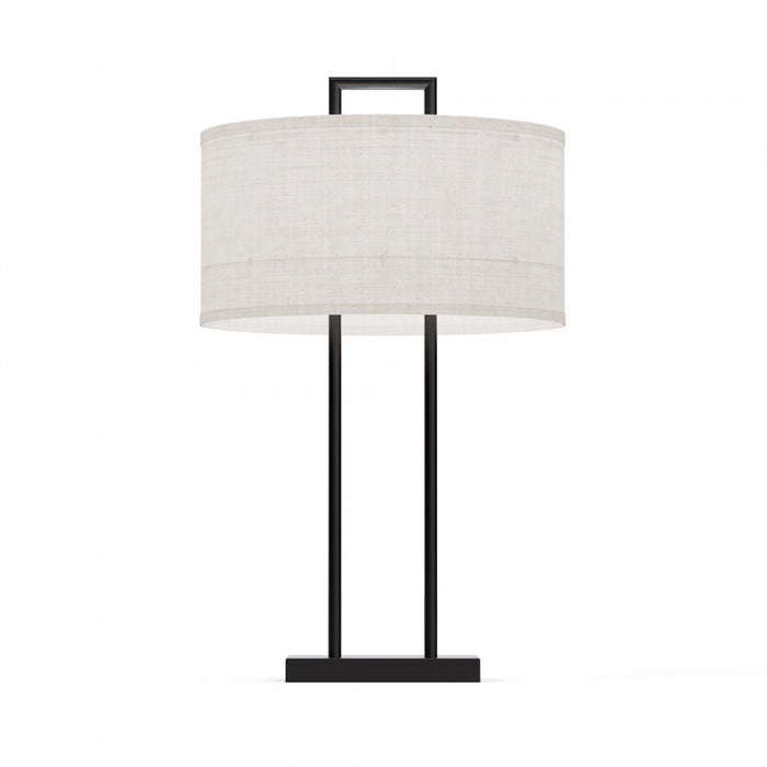 25\" Black Modern Table Lamp with Textured Shade 
