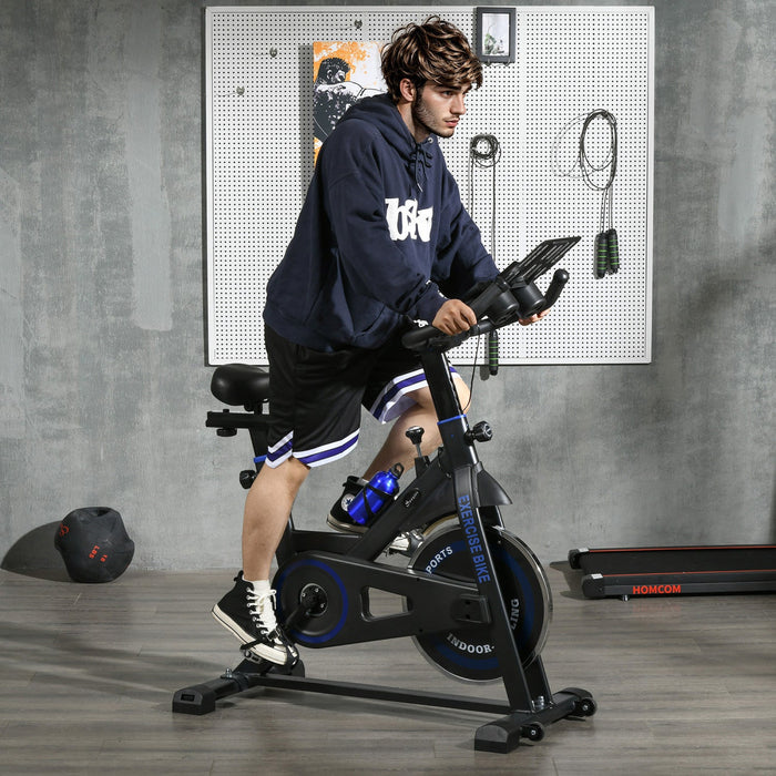 Soozier Adjustable Upright Stationary Exercise Bike w/ LCD Display, Black