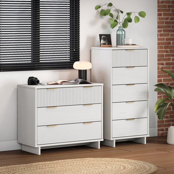 Granville Modern 2-Piece Dresser Set in White 