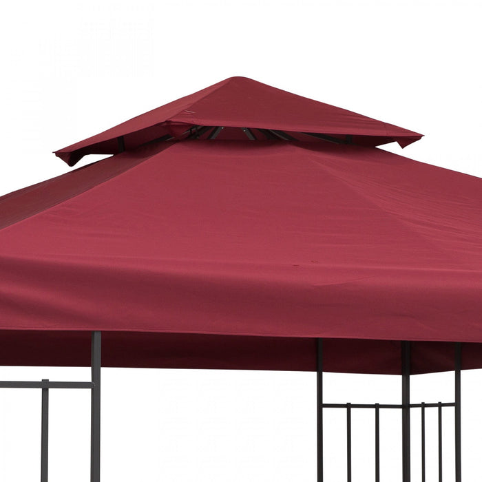 Outsunny 9.8' X 9.8' Square 2-tier Gazebo Replacement Canopy, Top Cover Outdoor Garden Sun Shade She