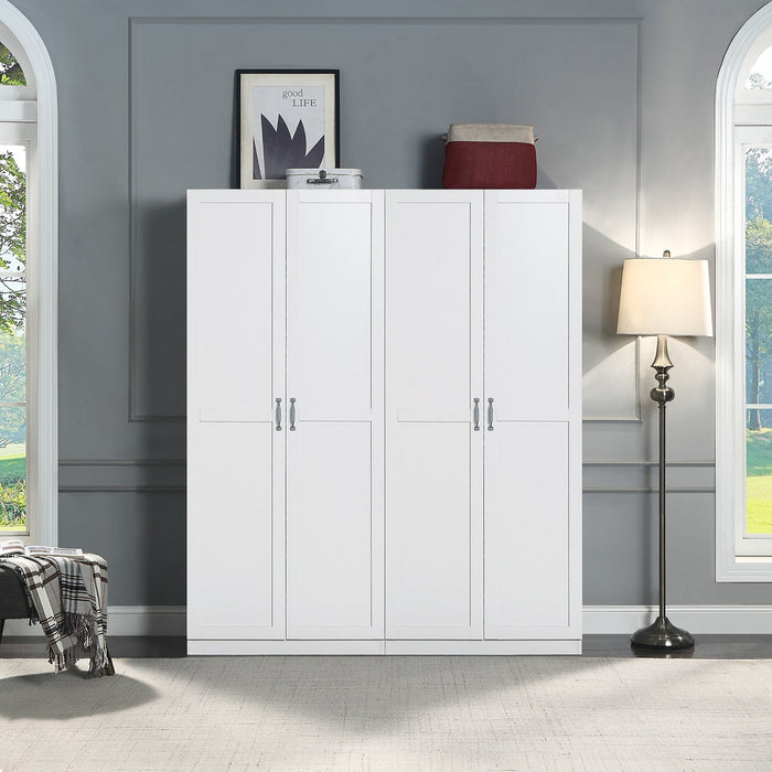 Hopkins Modern 2-Piece Wardrobe Closet in White Armoire 