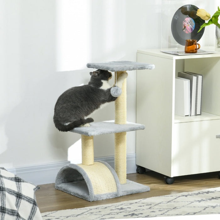 Pawhut Cat Tree Tower For Indoor Cats, 28 Inches Climbing Activity Center W/ Sisal Scratching Post, 