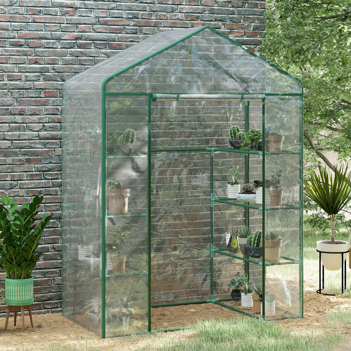 Outsunny 56\" X 29\" X 77\" Portable Walk-in Greenhouse Garden Flower Plant Growing Warm House W/ 4 Tie