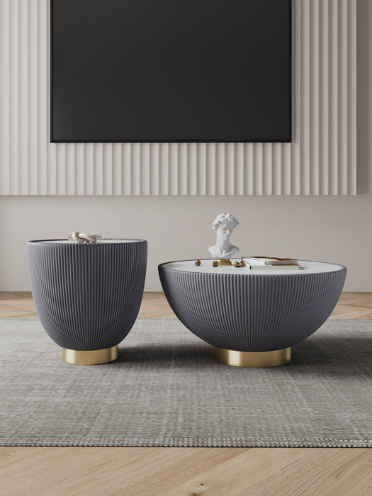 Anderson Modern 2-Piece Coffee Table & End Table Set in Gray 