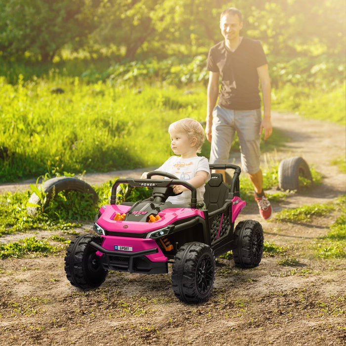 Qaba Kids Powered Ride-On Car, 12v Battery Powered Electric Car For Kids, Toy Truck With Remote Cont