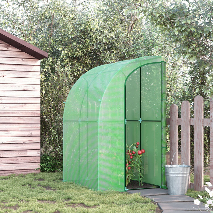 Outsunny 5' X 4' X 7' Outdoor Lean-to Walk-in Garden Greenhouse Polycarbonate With Roll-up Door Hot 