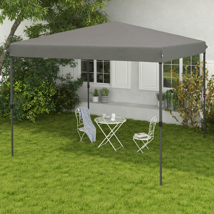 Outsunny 10x10ft Height Adjustable Pop Up Canopy Tent W/ 1-button Push