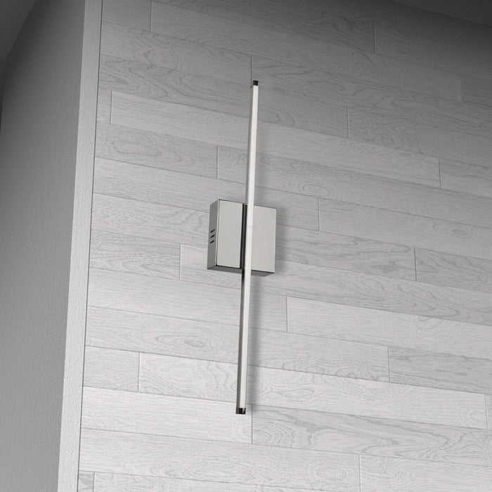 Dainolite Array LED Wall Sconce Vertical 19w Polished Chrome White Acrylic Diffuser Lamp