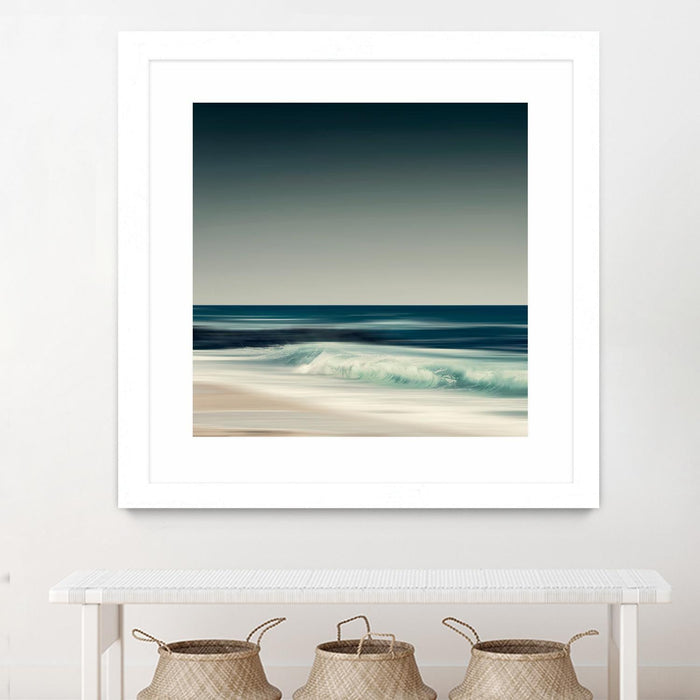 \"Cristal Surf\" Matted and Framed White 36x36 Wall Art