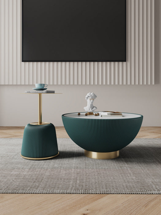 Anderson Modern 2-Piece Coffee Table & End Table Set in Green 