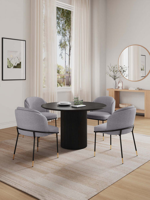 Flor and Hathaway Modern Industry Chic 5-Piece Dining Set in Gray and Black 