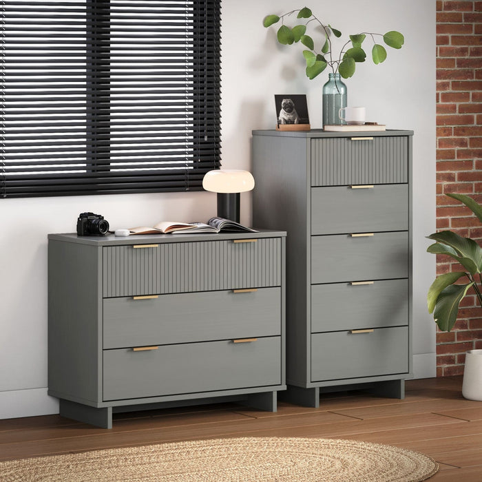 Granville Modern 2-Piece Dresser Set in Light Gray 