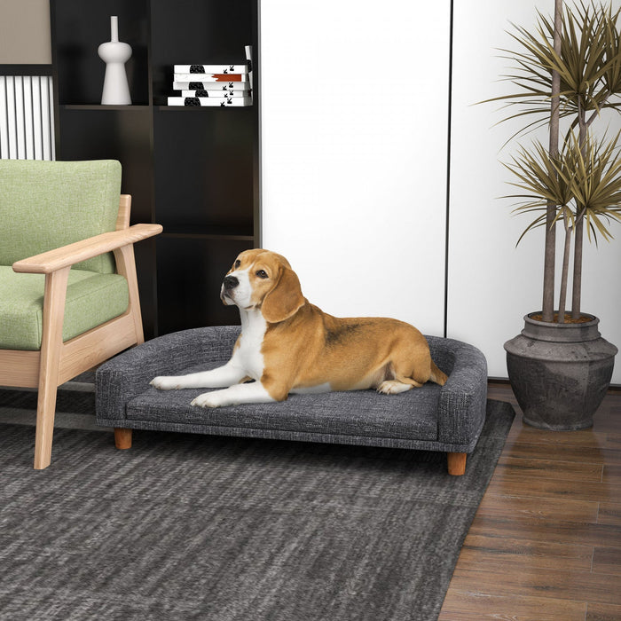 Pawhut Dog Sofa, Dog Couch Bed For Large Dogs, Elevated Pet Cat Sofa Bed With Removable Washable Cov