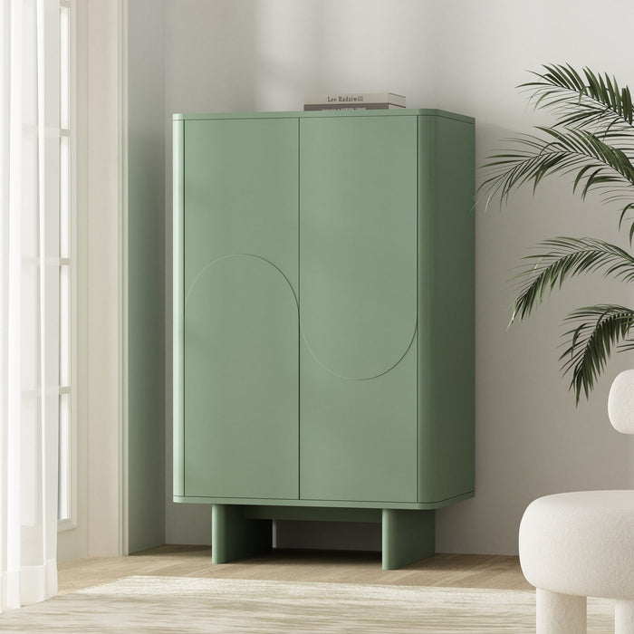 Ella Modern 32\" Accent Cabinet in Sage Green 