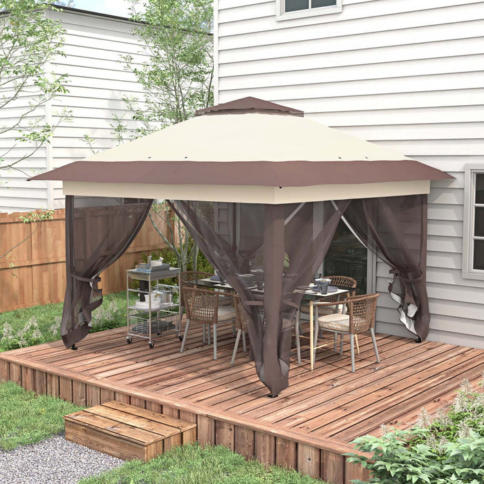 Outsunny 12' X 12' Foldable Pop-up Party Tent Instant Canopy Sun Shade Gazebo Shelter Steel Frame Ox