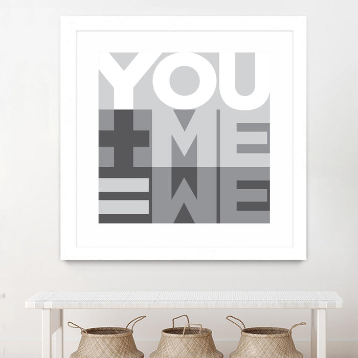 \"You Me We I\" Matted and Framed White 36x36 Wall Art