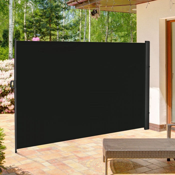 Outsunny 118\" X 79\" Retractable Side Awning Patio Outdoor Folding Privacy Screen With Resistance To 