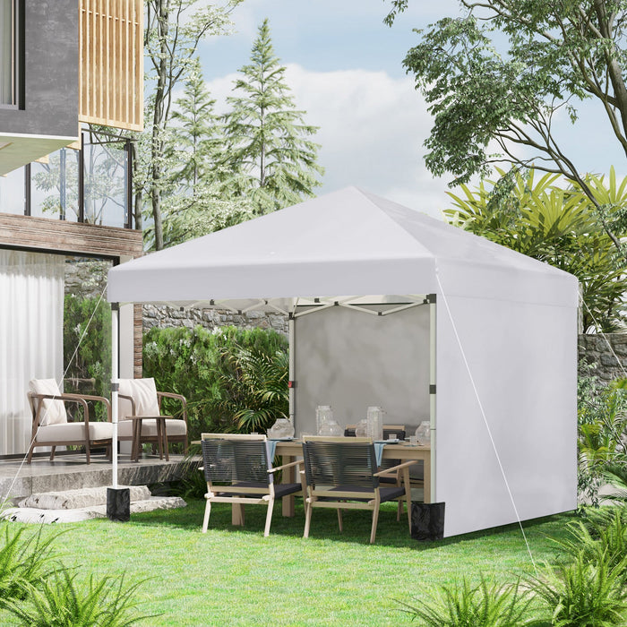 Outsunny 10' X 10' Pop Up Canopy Tent With Removable Sidewalls Carry Bag
