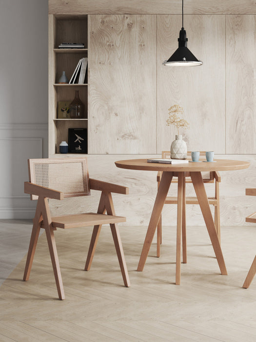 Hamlet Industry Chic Wood Armchair in Natural - Set of 2 Dining Chair 