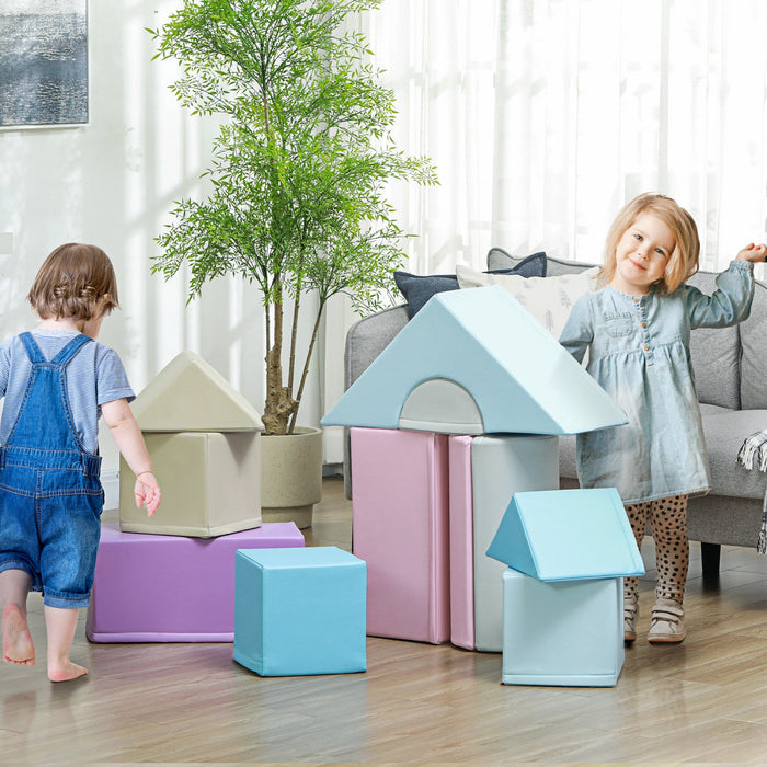 Soozier 11 Piece Soft Play Blocks, Kids Climb And Crawl Gym Toy, Foam Building And Stacking Blocks, 
