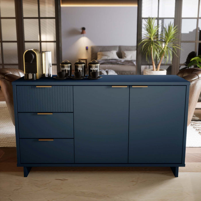 Granville Modern 55\" Sideboard in Midnight Blue Buffet 