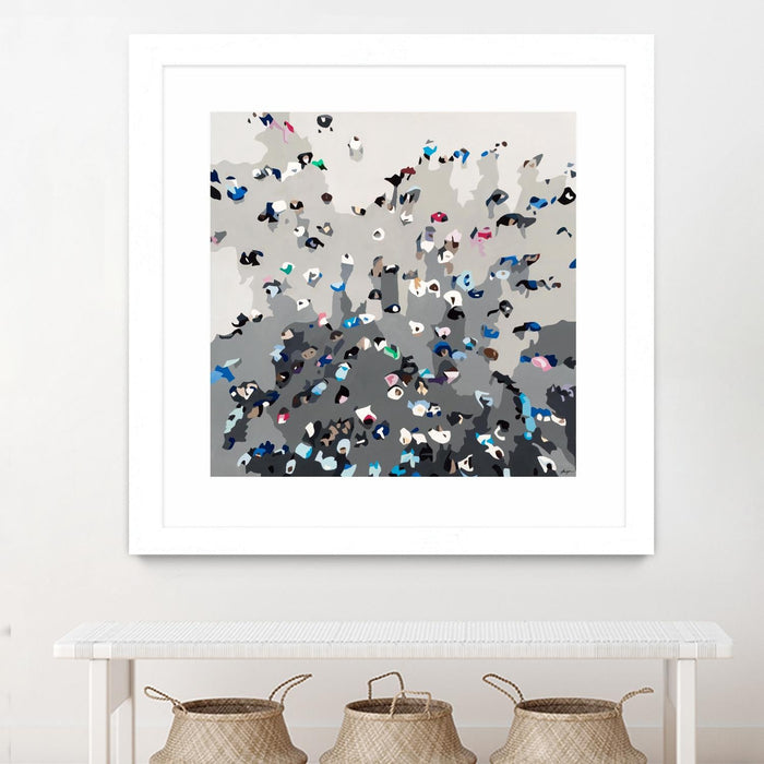 \"Crowd Sourcing\" Matted and Framed White 36x36 Wall Art