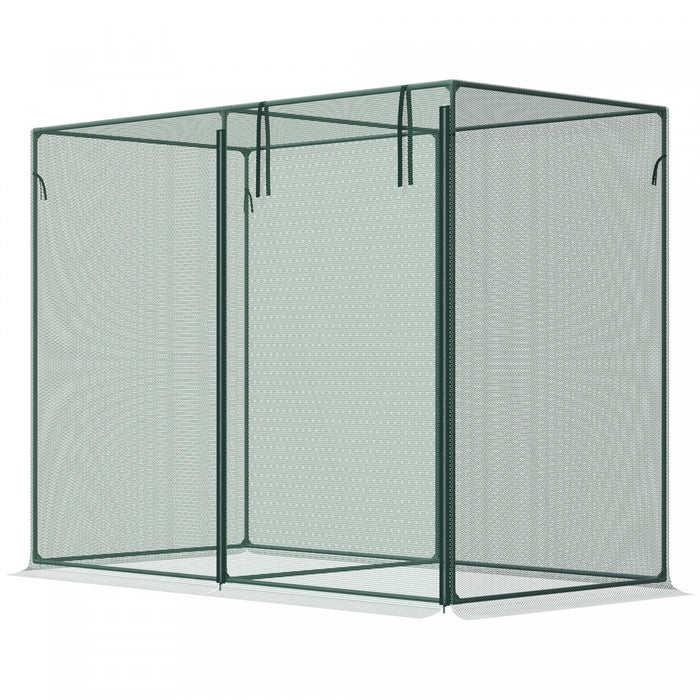 Outsunny 6.5 X 3.3ft Crop Cage, Zippered Door Plant Protection Tent Green