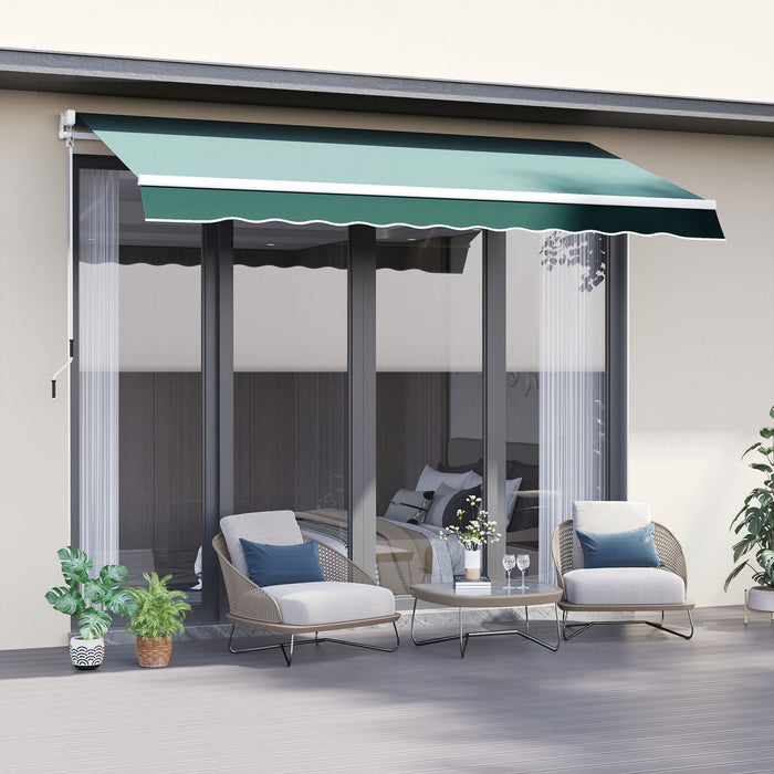 Outsunny 8' x 7' retractable awning, patio awnings, sunshade shelter with 280g/m² Uv & Water-resista