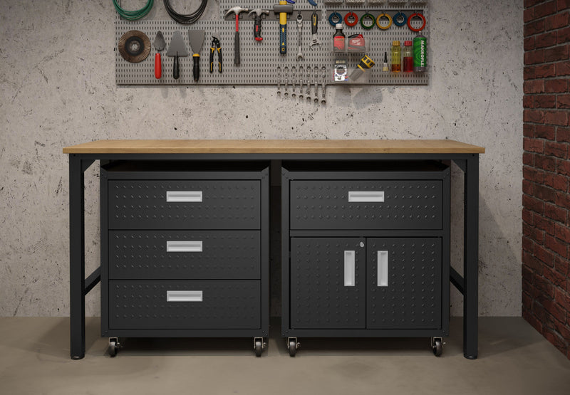 Fortress Modern 3-Piece Garage Set in Charcoal Gray Garage Storage 