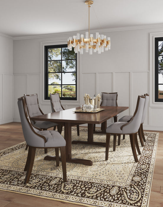 Fifth Avenue Traditional Wood Upholstered Dining Chair in Gray - Set of 4 