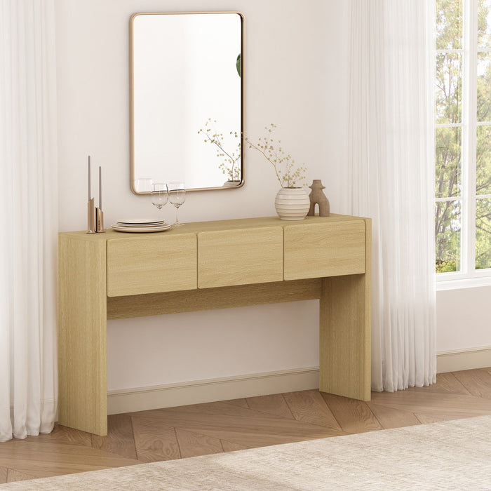 Linda Modern Console Table in Natural Oak Hall Table 