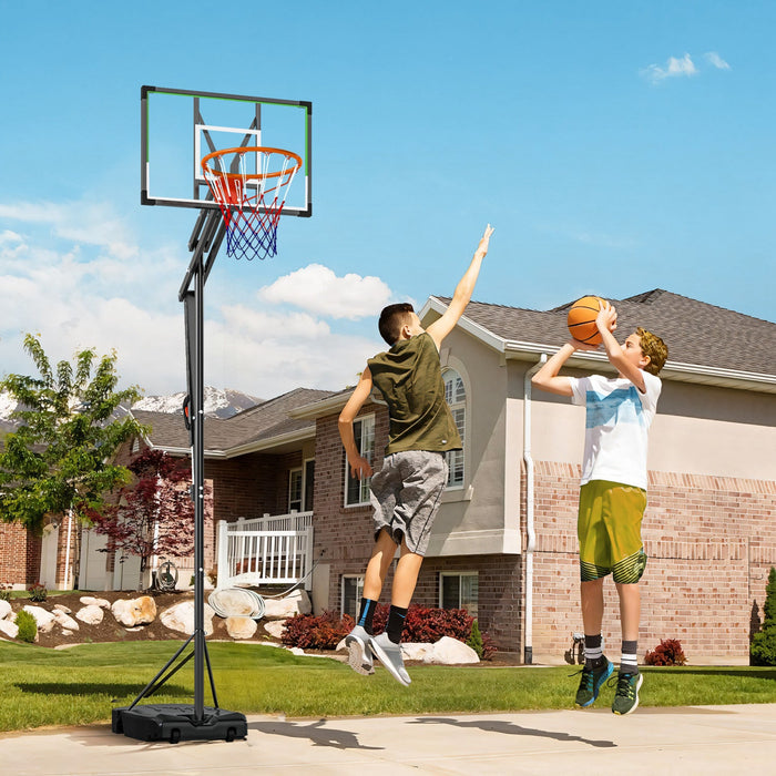 Soozier Basketball Hoop, 4.1-8.5ft Adjustable Basketball Goal with 18" Rim