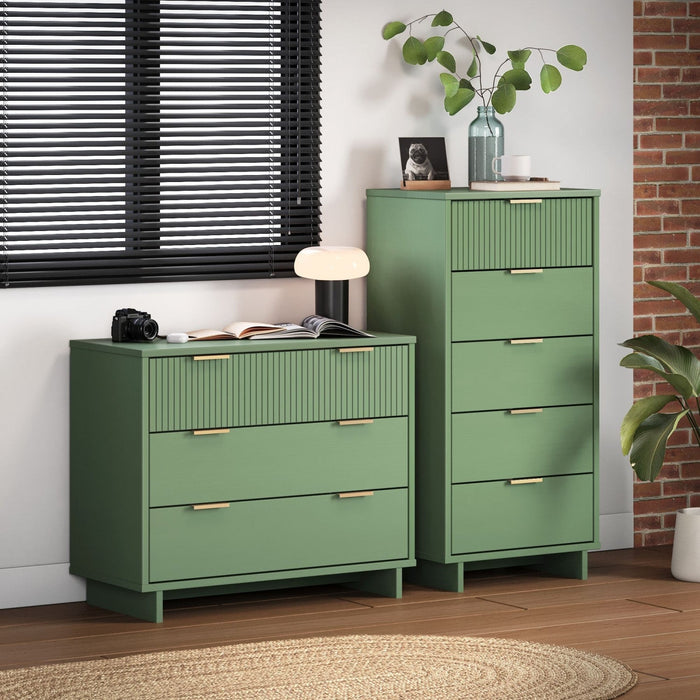 Granville Modern 2-Piece Dresser Set in Sage Green 