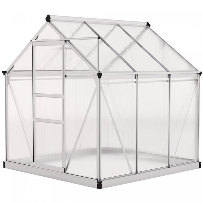 Outsunny Greenhouse, Walk-in Hot House, Clear Pc Board With Sliding Door