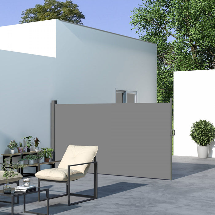Outsunny 118\" X 79\" Retractable Side Awning Patio Outdoor Folding Privacy Screen With Resistance To 