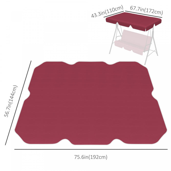 Outsunny 2 Seater Swing Canopy Replacement, Outdoor Swing Seat Top Cover, Uv50+ Sun Shade (canopy On