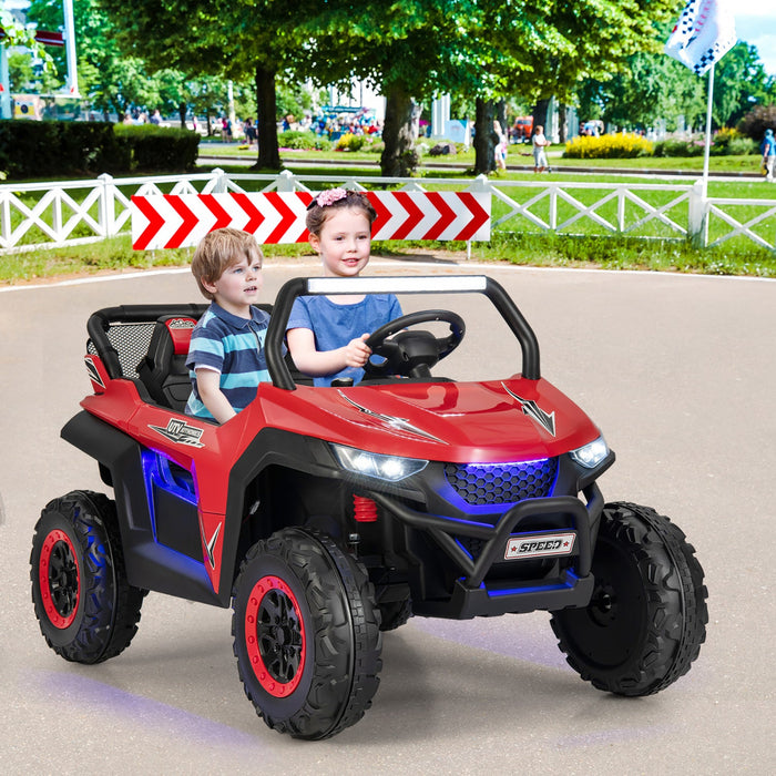 Costway 12v 2-seater Kids Ride On UTV RC Electric Vehicle Suspension W/ Lights & Music
