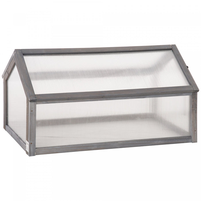 Outsunny Wooden Cold Frame Greenhouse Garden Portable Raised Planter With Openable Top For Indoor, O