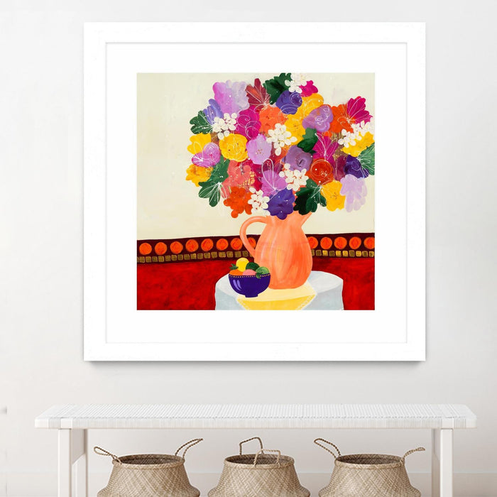 \"Taking In The Love\" Matted and Framed White 36x36 Wall Art
