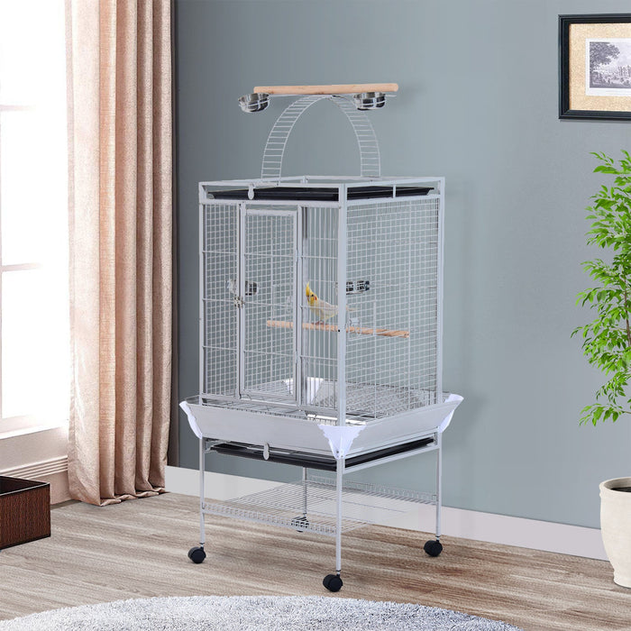 Pawhut 63.5\" Bird Cage For Cockatiels, Conure, African Greys, Porcupines, Indian Ringnecks, Parrot C