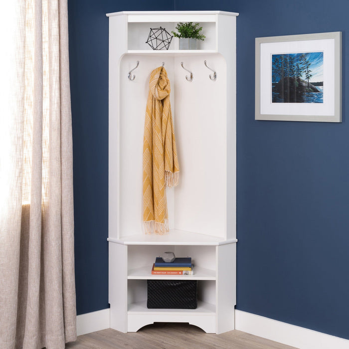 Prepac Corner Hall Tree - White