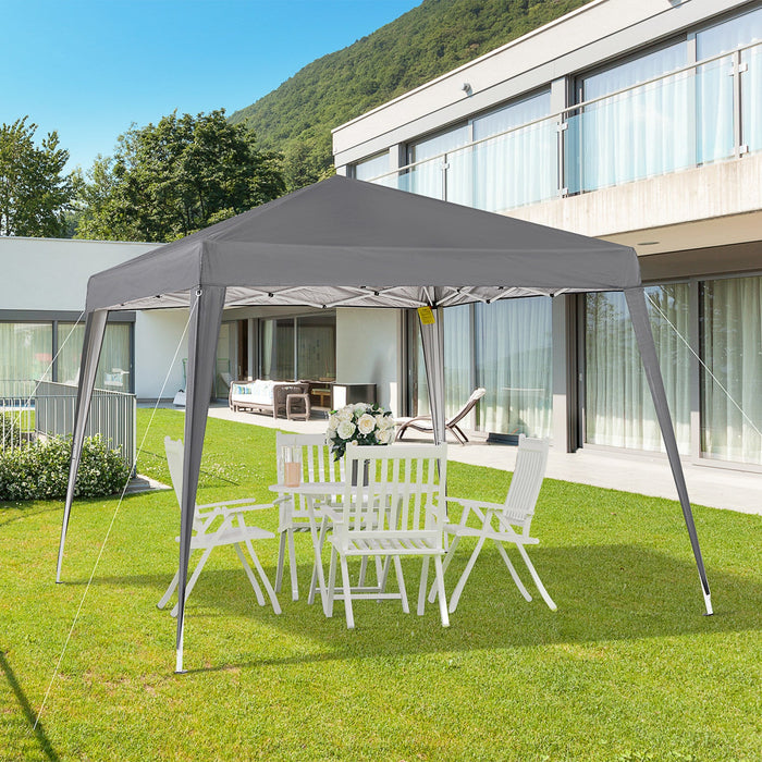 Outsunny 8' X 8' Pop Up Canopy With Inclined Legs, Outdoor Folding Tent, Portable Garden Party Gazeb