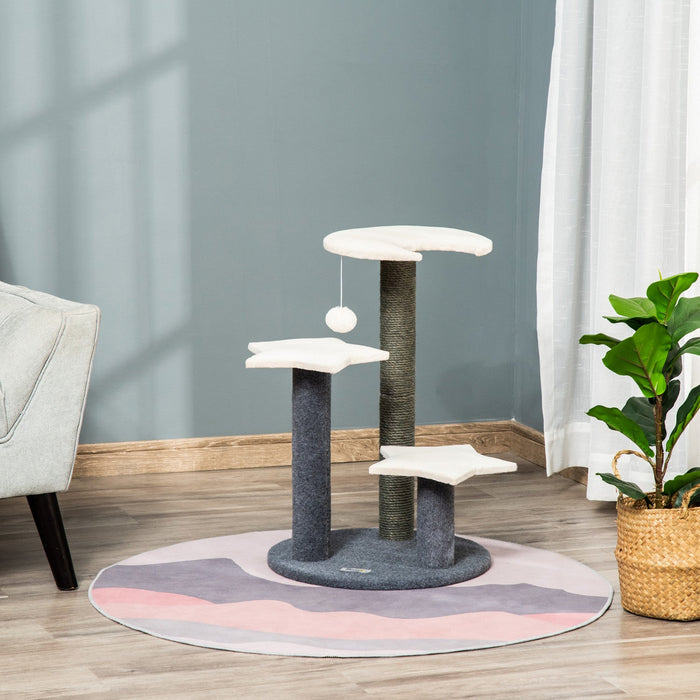 Pawhut 30\" Cat Tree Kitty Activity Center Climbing Toy Rest Pet Furniture With Sisal Scratching Post