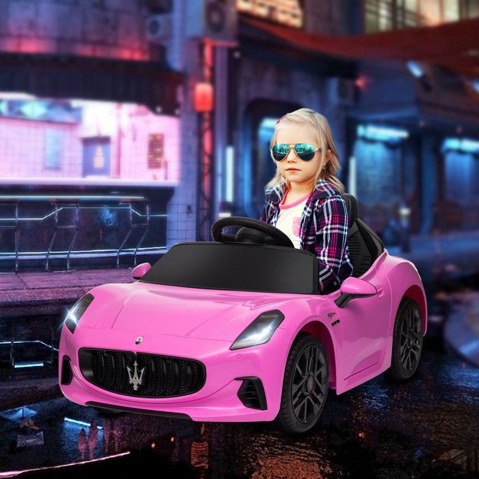 Qaba 12v Electric Powered Ride-On Car For Kids, Maserati Gran Turismo Licensed Battery Powered Kids 